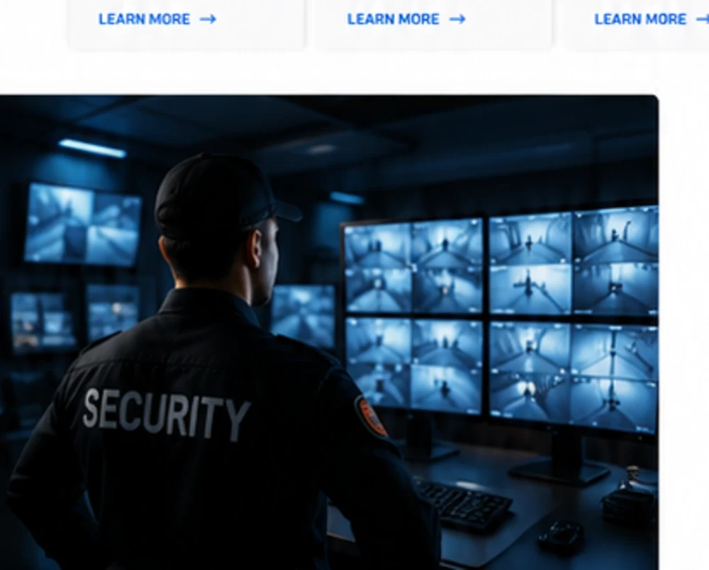 Security command centre monitoring screens